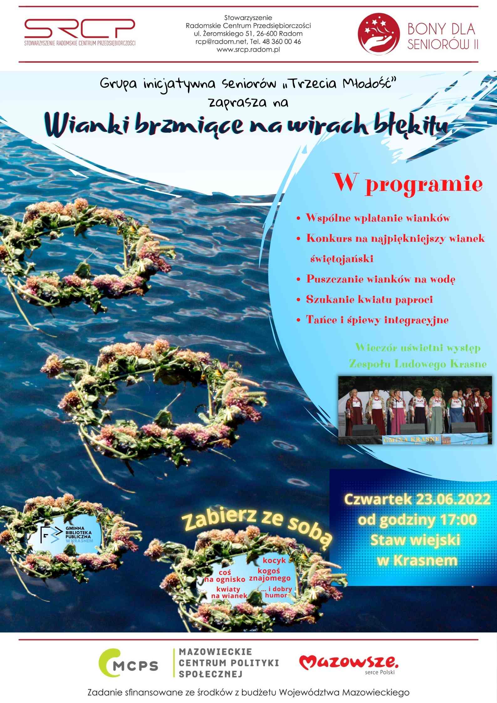 Grafika promocyjna Wianki brzmiące na wirach błękitu