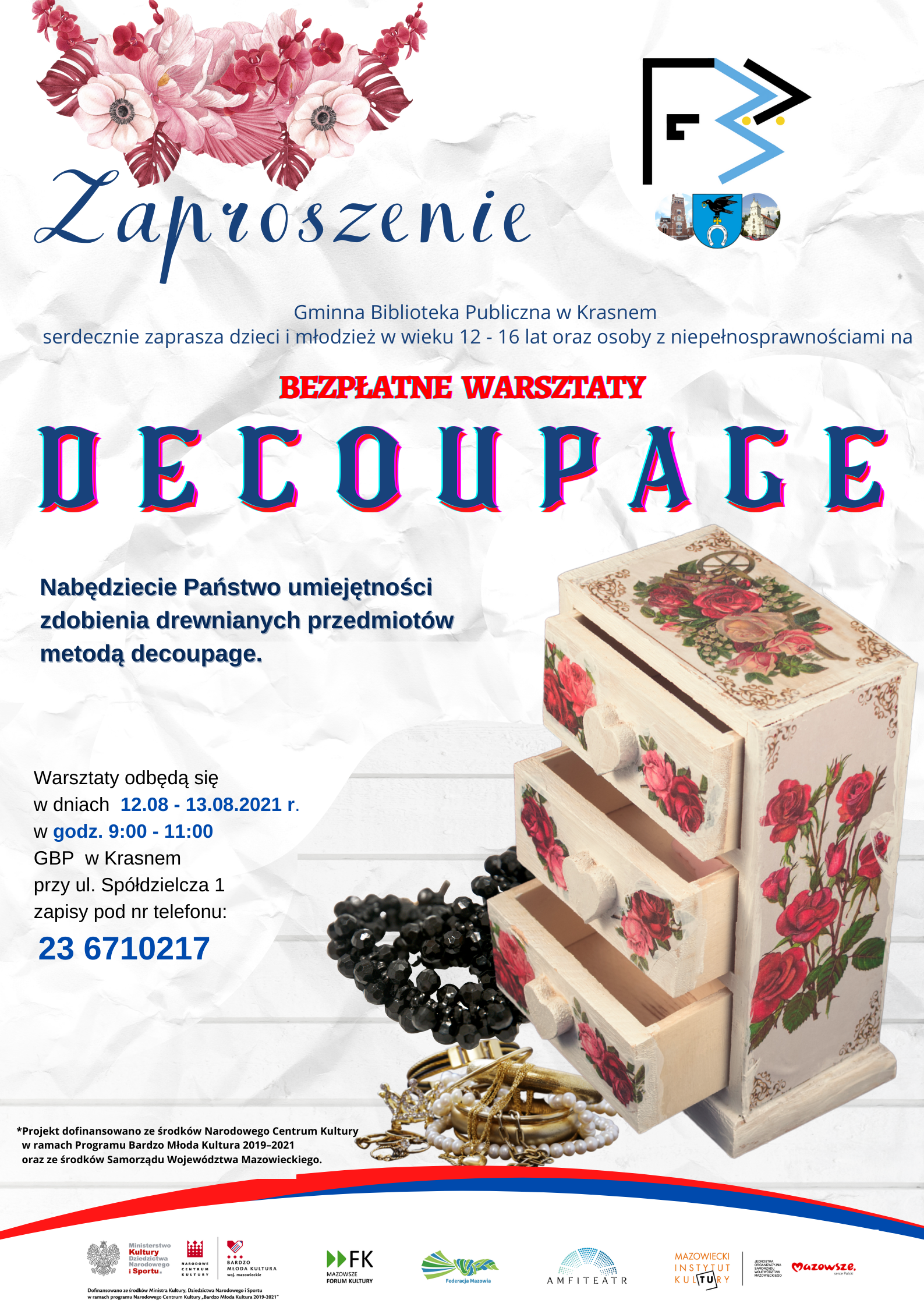 BEZPŁATNE  WARSZTATY DECOUPAGE